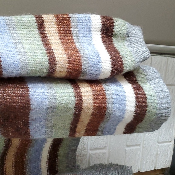 b.young Grey Oversized Byoksana Stripe Wool Blend Preppy Eclectic Cardigan S - Picture 5 of 14